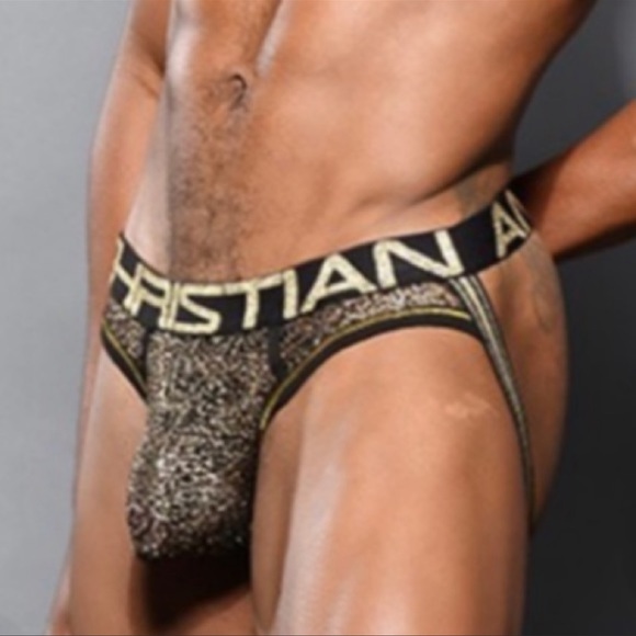 Andrew Christian EL DORADO MESH Almost Naked Jockstrap, Black/Gold - XL - Picture 5 of 6